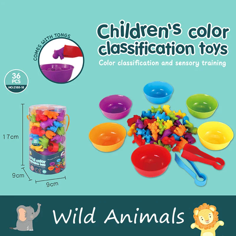Colorful Montessori Rainbow Bears-6