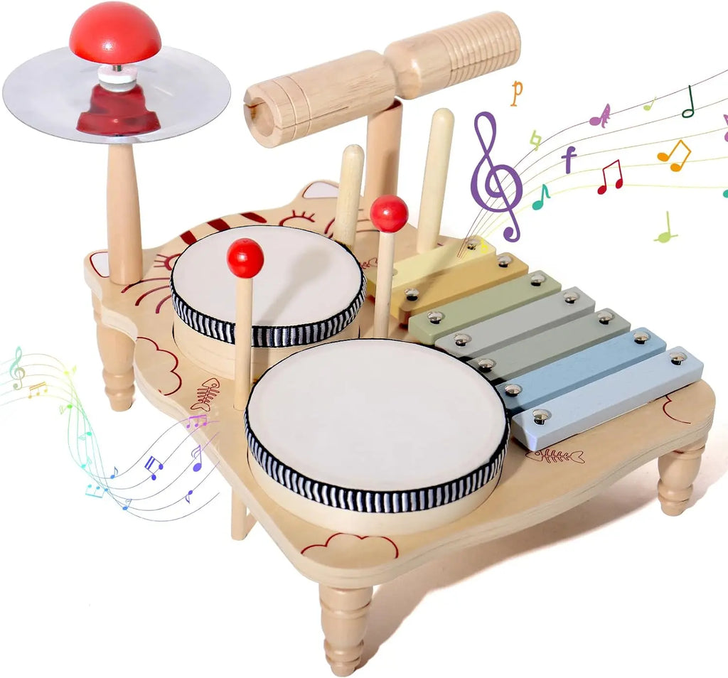 Wooden Toy Montessori Percussion Instruments Set For children-0