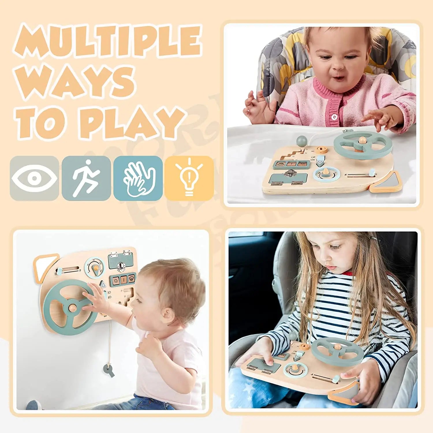 Montessori Wooden Sensory Tablet Car Dashboard-2