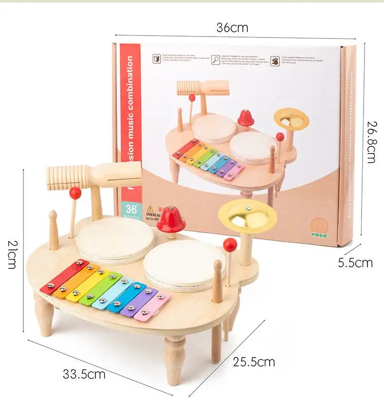 Wooden Toy Montessori Percussion Instruments Set For children-4