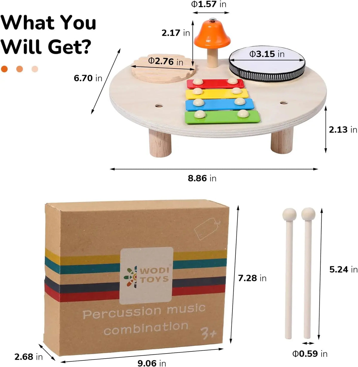Wooden Toy Montessori Percussion Instruments Set For children-5