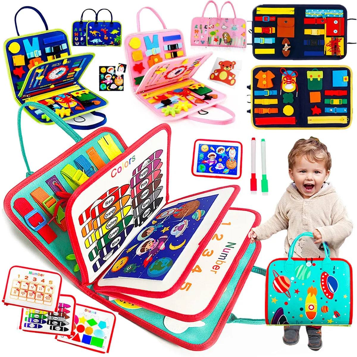 Busy Board Montessori for Toddlers Educational Toy-0
