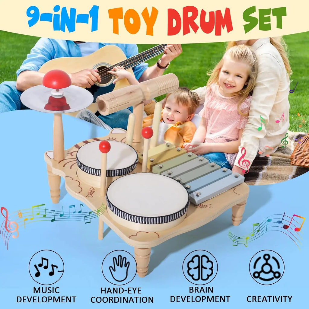 Wooden Toy Montessori Percussion Instruments Set For children-1